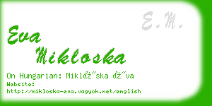 eva mikloska business card